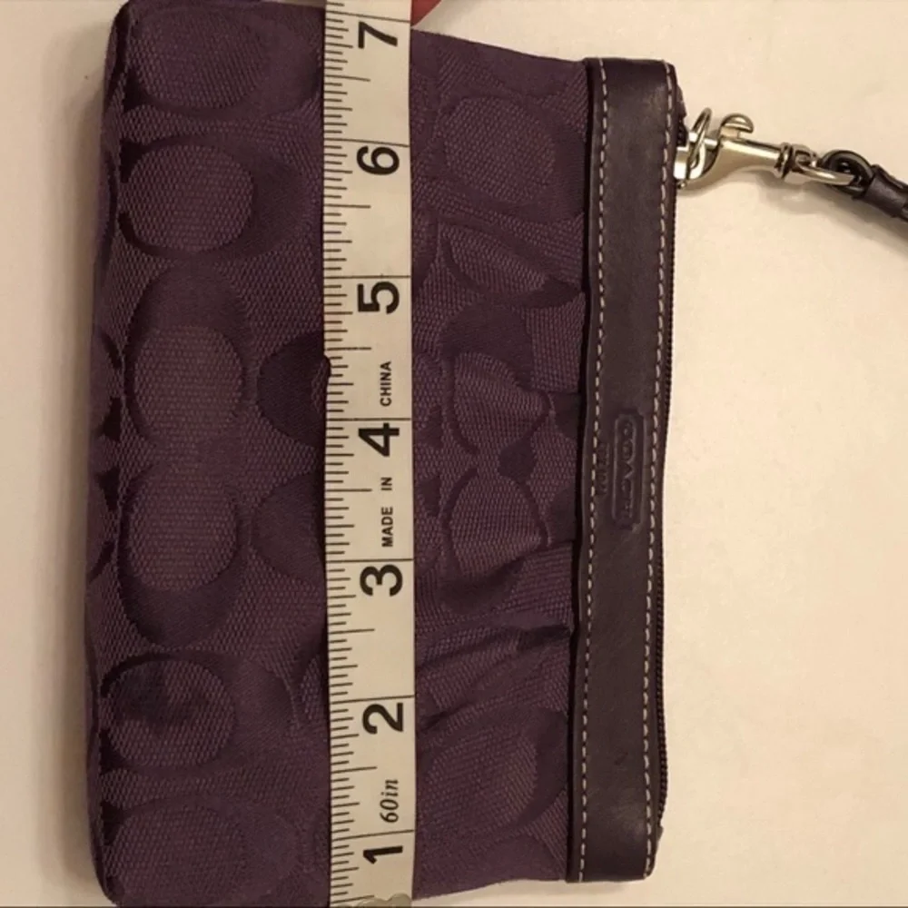 Coach signature purple wristlet clutch bag